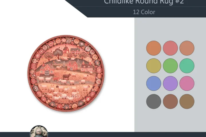 Childlike Round Dance Rug #2 Samtuse963