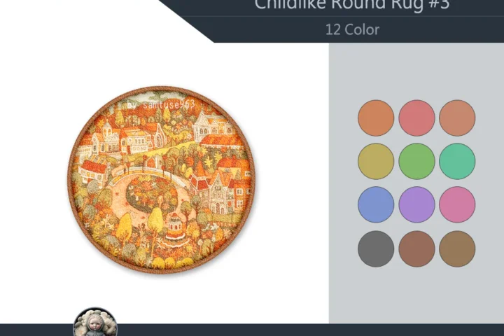 Childlike Round Dance Rug #3 Samtuse963