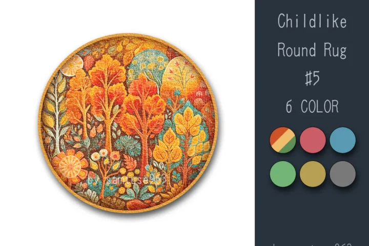 Childlike Round Dance Rug #5 Samtuse963
