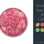 Childlike Round Dance Rug #5 Samtuse963