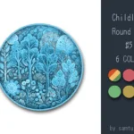 Childlike Round Dance Rug #5 Samtuse963