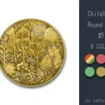 Childlike Round Dance Rug #5 Samtuse963