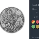 Childlike Round Dance Rug #5 Samtuse963