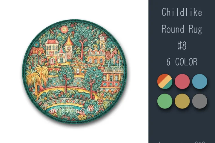 Childlike Round Dance Rug #8 Samtuse963