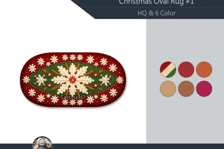 HQ Christmas Oval Dance Rug #1 Samtuse963