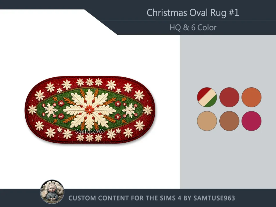 HQ Christmas Oval Dance Rug #1 Samtuse963
