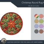 HQ Christmas Round Dance Rug #1 Samtuse963