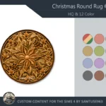 HQ Christmas Round Dance Rug #1 Samtuse963