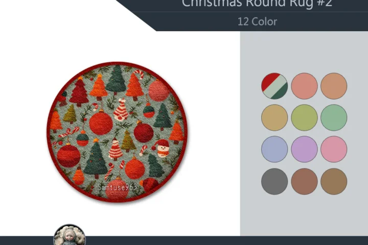 Christmas Round Dance Rug #2 Samtuse963