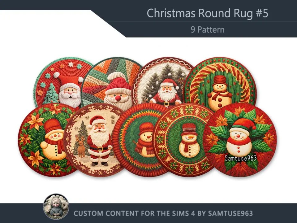 Christmas Round Dance Rug #5 Samtuse963