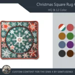 HQ Christmas Square Dance Rug #1 Samtuse963
