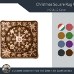 HQ Christmas Square Dance Rug #1 Samtuse963