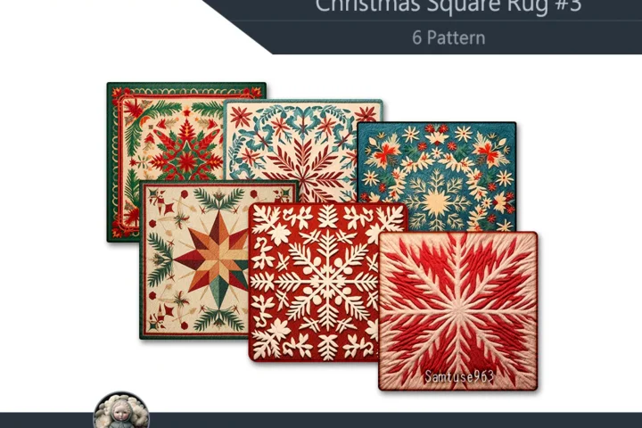 Christmas Square Dance Rug #3 Samtuse963