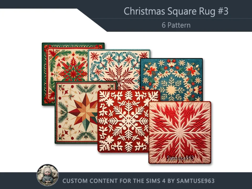 Christmas Square Dance Rug #3 Samtuse963