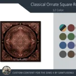 HQ Classical Ornate Square Dance Rug #1 Samtuse963