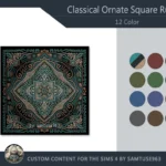 HQ Classical Ornate Square Dance Rug #2 Samtuse963
