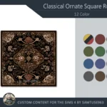 HQ Classical Ornate Square Dance Rug #3 Samtuse963