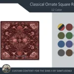 HQ Classical Ornate Square Dance Rug #3 Samtuse963