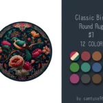 Classic Bird Round Dance Rug #1 Samtuse963