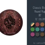 Classic Bird Round Dance Rug #2 Samtuse963