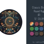 Classic Bird Round Dance Rug #3 Samtuse963