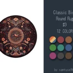 Classic Bird Round Dance Rug #3 Samtuse963