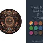 Classic Bird Round Dance Rug #3 Samtuse963