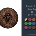 Classic Bird Round Dance Rug #4 Samtuse963