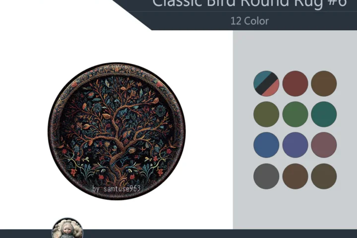 Classic Pattern Round Dance Rug #6 Samtuse963