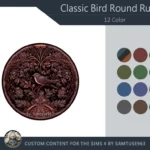 Classic Bird Round Dance Rug #7 Samtuse963