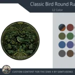 Classic Bird Round Dance Rug #7 Samtuse963