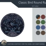 Classic Bird Round Dance Rug #7 Samtuse963