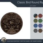 Classic Bird Round Dance Rug #7 Samtuse963