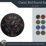 Classic Bird Round Dance Rug #8 Samtuse963
