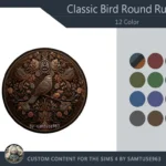 Classic Bird Round Dance Rug #8 Samtuse963