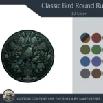 Classic Bird Round Dance Rug #8 Samtuse963