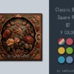 HQ Classic Bird Square Dance Rug #2 Samtuse963