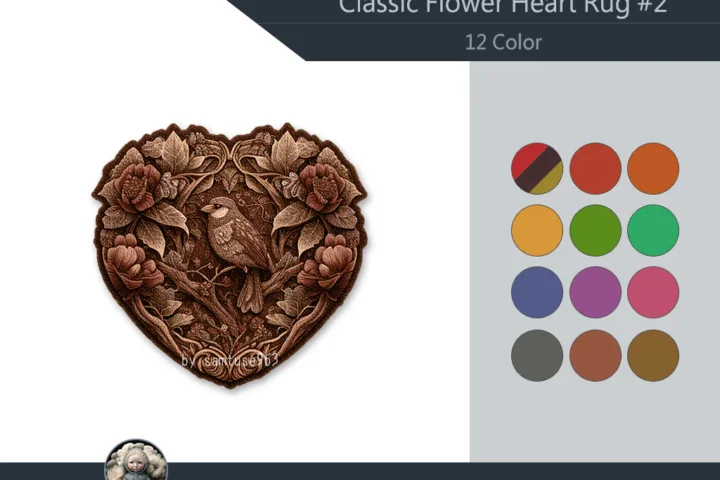 Classic Flower Heart Dance Rug #2 Samtuse963