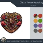 Classic Flower Heart Dance Rug #2 Samtuse963