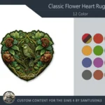 Classic Flower Heart Dance Rug #2 Samtuse963