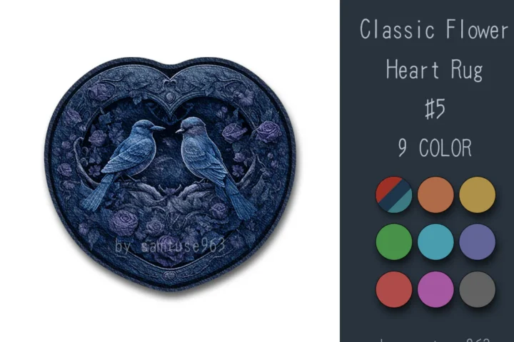 Classic Flower Heart Dance Rug #5 Samtuse963