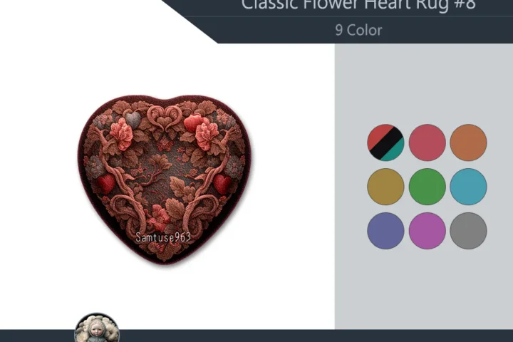 Classic Flower Heart Dance Rug #8 Samtuse963
