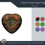 Classic Flower Heart Dance Rug #8 Samtuse963