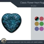 Classic Flower Heart Dance Rug #8 Samtuse963