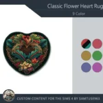 Classic Flower Heart Dance Rug #9 Samtuse963