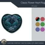 Classic Flower Heart Dance Rug #9 Samtuse963