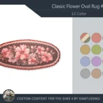 Classic Flower Oval Dance Rug #1 Samtuse963