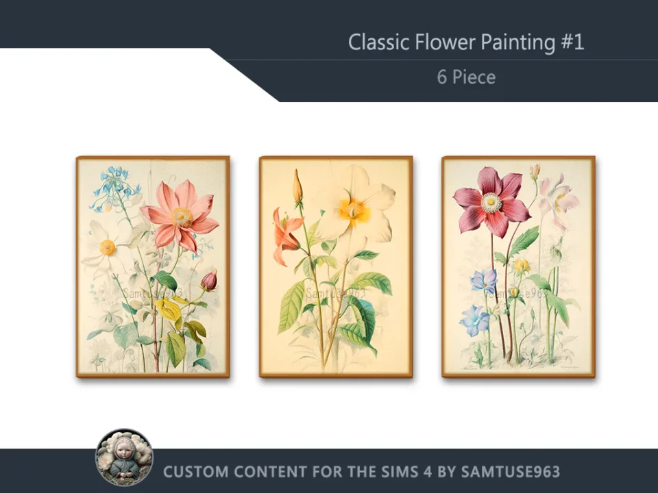 Classic Flower Painting #1 Sellable Extra A Samtuse963