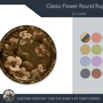 Classic Flower Round Dance Rug #1 Samtuse963