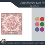 HQ Classic Flower Square Dance Rug #2 Samtuse963